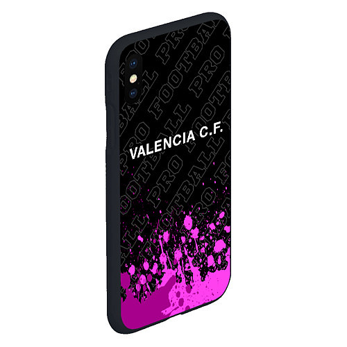 Чехол iPhone XS Max матовый Valencia pro football посередине / 3D-Черный – фото 2