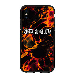 Чехол iPhone XS Max матовый Sex Pistols red lava, цвет: 3D-черный