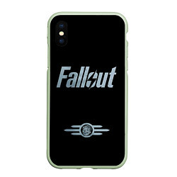 Чехол iPhone XS Max матовый Fallout - Logo, цвет: 3D-салатовый