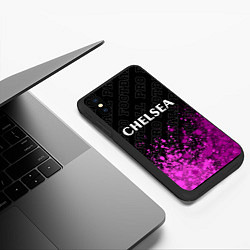 Чехол iPhone XS Max матовый Chelsea pro football посередине, цвет: 3D-черный — фото 2