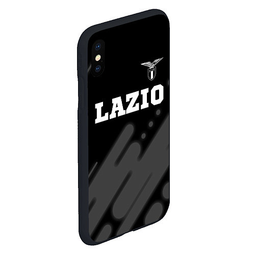 Чехол iPhone XS Max матовый Lazio sport на темном фоне посередине / 3D-Черный – фото 2