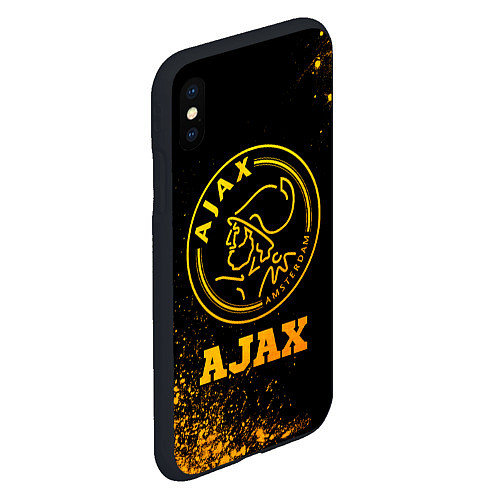 Чехол iPhone XS Max матовый Ajax - gold gradient / 3D-Черный – фото 2