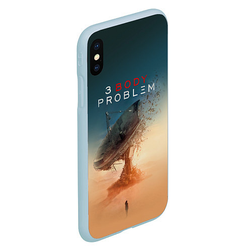 Чехол iPhone XS Max матовый 3 Body Problem - satellite / 3D-Голубой – фото 2