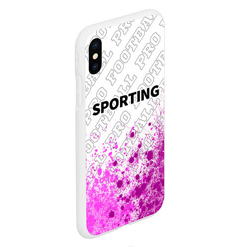 Чехол iPhone XS Max матовый Sporting pro football посередине / 3D-Белый – фото 2