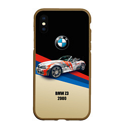 Чехол iPhone XS Max матовый Немецкий родстер BMW Z3, цвет: 3D-коричневый