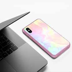 Чехол iPhone XS Max матовый Светлые краски тай-дай, цвет: 3D-розовый — фото 2