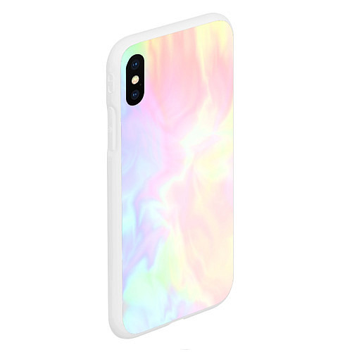 Чехол iPhone XS Max матовый Светлые краски тай-дай / 3D-Белый – фото 2