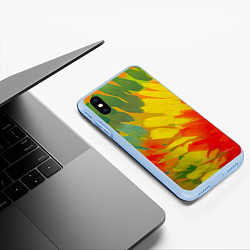 Чехол iPhone XS Max матовый Абстракция цветение акрил, цвет: 3D-голубой — фото 2