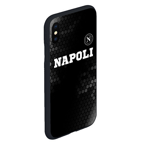 Чехол iPhone XS Max матовый Napoli sport на темном фоне посередине / 3D-Черный – фото 2