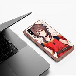 Чехол iPhone XS Max матовый Konosuba Мэгумин cute, цвет: 3D-коричневый — фото 2