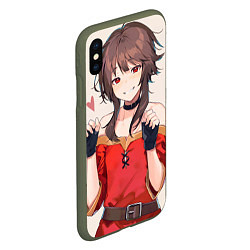 Чехол iPhone XS Max матовый Konosuba Мэгумин cute, цвет: 3D-темно-зеленый — фото 2