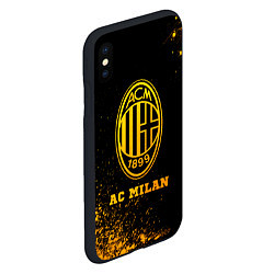 Чехол iPhone XS Max матовый AC Milan - gold gradient, цвет: 3D-черный — фото 2