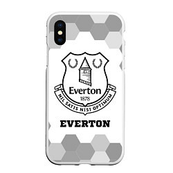 Чехол iPhone XS Max матовый Everton sport на светлом фоне, цвет: 3D-белый