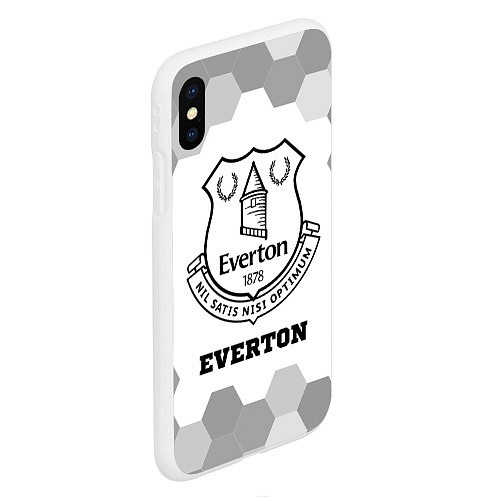 Чехол iPhone XS Max матовый Everton sport на светлом фоне / 3D-Белый – фото 2