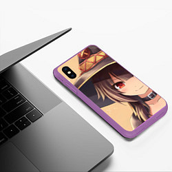 Чехол iPhone XS Max матовый Konosuba Мэгумин cute, цвет: 3D-фиолетовый — фото 2