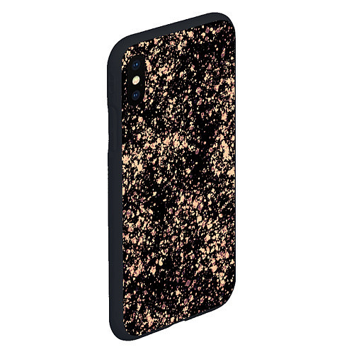 Чехол iPhone XS Max матовый Чёрный с напылением персикового цвета / 3D-Черный – фото 2