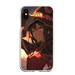 Чехол iPhone XS Max матовый Konosuba Мэгумин cute, цвет: 3D-белый