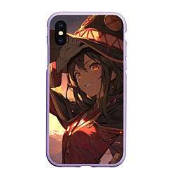 Чехол iPhone XS Max матовый Konosuba Мэгумин cute, цвет: 3D-светло-сиреневый