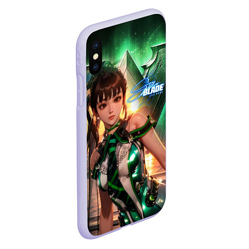 Чехол iPhone XS Max матовый Stellar Blade Eve green style / 3D-Светло-сиреневый – фото 2