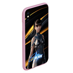 Чехол iPhone XS Max матовый Stellar Blade Eve желто-черный фон, цвет: 3D-розовый — фото 2