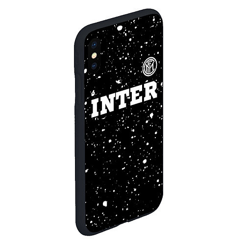 Чехол iPhone XS Max матовый Inter sport на темном фоне посередине / 3D-Черный – фото 2