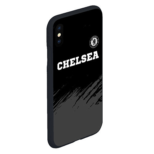 Чехол iPhone XS Max матовый Chelsea sport на темном фоне посередине / 3D-Черный – фото 2