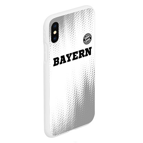 Чехол iPhone XS Max матовый Bayern sport на светлом фоне посередине / 3D-Белый – фото 2