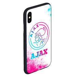 Чехол iPhone XS Max матовый Ajax neon gradient style, цвет: 3D-черный — фото 2