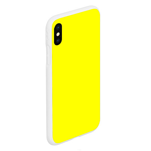 Чехол iPhone XS Max матовый Яркий желтый / 3D-Белый – фото 2