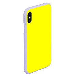 Чехол iPhone XS Max матовый Яркий желтый, цвет: 3D-светло-сиреневый — фото 2