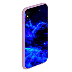 Чехол iPhone XS Max матовый Синий густой дым - inferno blue, цвет: 3D-сиреневый — фото 2
