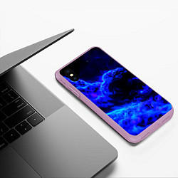 Чехол iPhone XS Max матовый Синий густой дым - inferno blue, цвет: 3D-сиреневый — фото 2