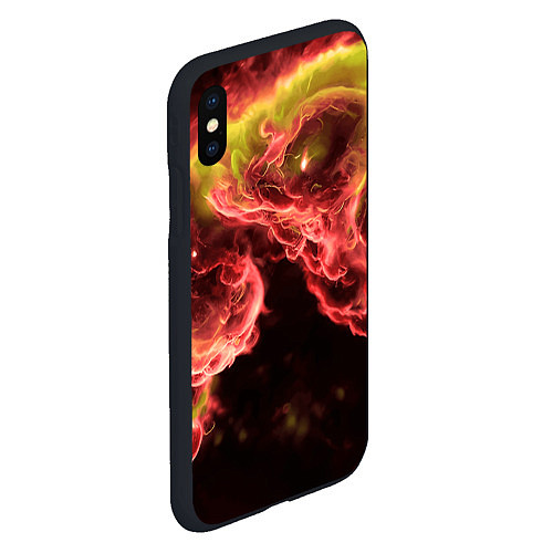 Чехол iPhone XS Max матовый Адское пламя инферно - inferno flame / 3D-Черный – фото 2