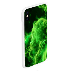 Чехол iPhone XS Max матовый Зелёный густой дым - inferno green, цвет: 3D-белый — фото 2