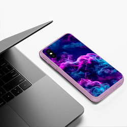 Чехол iPhone XS Max матовый Огонь инферно - inferno oroginal, цвет: 3D-сиреневый — фото 2