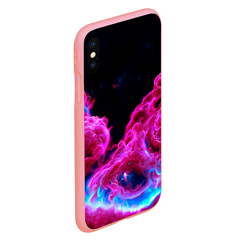 Чехол iPhone XS Max матовый Розовый густой туман - inferno pink / 3D-Баблгам – фото 2