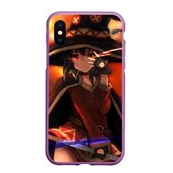 Чехол iPhone XS Max матовый Konosuba Мэгумин cute, цвет: 3D-фиолетовый