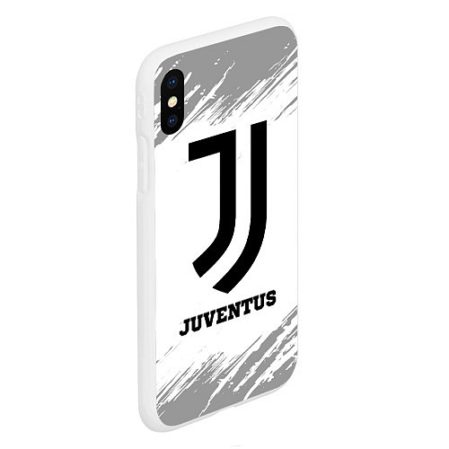 Чехол iPhone XS Max матовый Juventus sport на светлом фоне / 3D-Белый – фото 2
