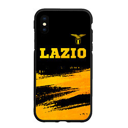 Чехол iPhone XS Max матовый Lazio - gold gradient посередине, цвет: 3D-черный