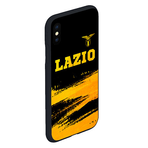 Чехол iPhone XS Max матовый Lazio - gold gradient посередине / 3D-Черный – фото 2