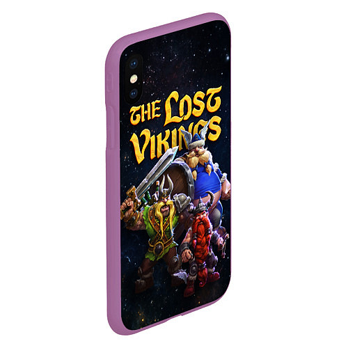 Чехол iPhone XS Max матовый The lost vikings - interplay / 3D-Фиолетовый – фото 2