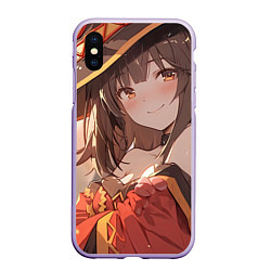 Чехол iPhone XS Max матовый Konosuba Мэгумин милая, цвет: 3D-светло-сиреневый