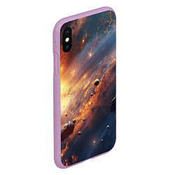 Чехол iPhone XS Max матовый Вселенная и планеты, цвет: 3D-сиреневый — фото 2