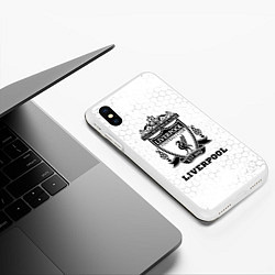 Чехол iPhone XS Max матовый Liverpool sport на светлом фоне, цвет: 3D-белый — фото 2