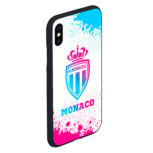 Чехол iPhone XS Max матовый Monaco neon gradient style / 3D-Черный – фото 2