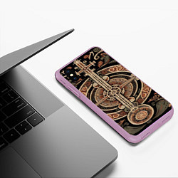 Чехол iPhone XS Max матовый Символика славянской мифологии, цвет: 3D-сиреневый — фото 2