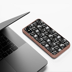 Чехол iPhone XS Max матовый Smoke skulls, цвет: 3D-коричневый — фото 2