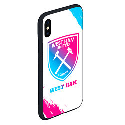 Чехол iPhone XS Max матовый West Ham neon gradient style, цвет: 3D-черный — фото 2