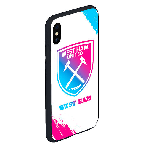 Чехол iPhone XS Max матовый West Ham neon gradient style / 3D-Черный – фото 2