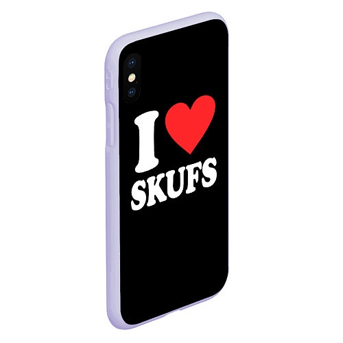 Чехол iPhone XS Max матовый I love skufs / 3D-Светло-сиреневый – фото 2